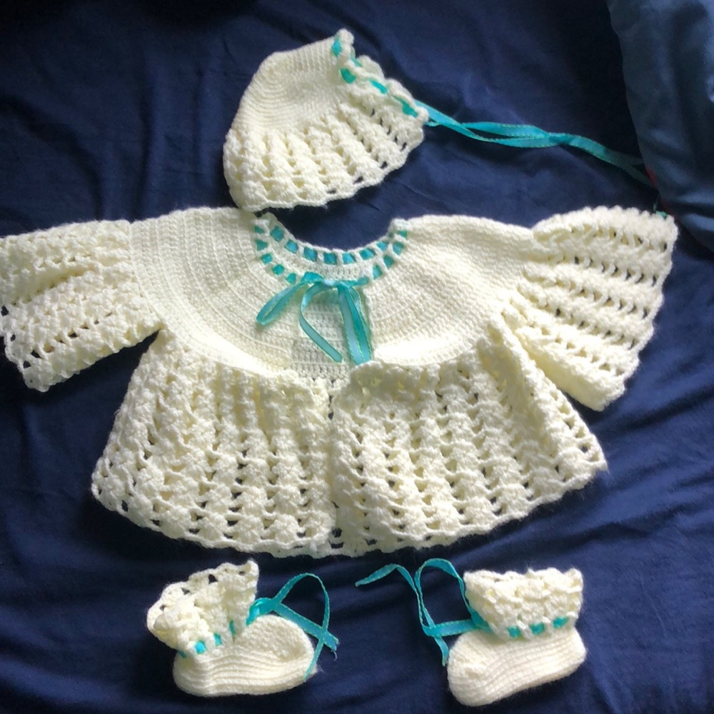 Baby girl handmade crochet outfit